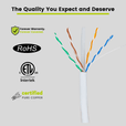 Cat6A Riser Ethernet Cable White 1000ft trueCABLE Close Up