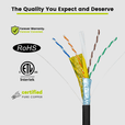 Cat6A Shielded Plenum Ethernet Cable Black 1000ft trueCABLE Close Up