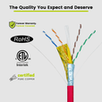 Cat6A Shielded Plenum Ethernet Cable Red 1000ft trueCABLE Close Up