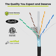 Cat6A Shielded Riser Ethernet Cable Black 1000ft trueCABLE Close Up