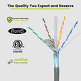Cat6A Shielded Riser Ethernet Cable Gray 1000ft trueCABLE Close Up