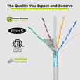 Cat6A Shielded Riser Ethernet Cable White 1000ft trueCABLE Close Up