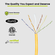 Cat6 Plenum Ethernet Cable Yellow 1000ft trueCABLE Close Up
