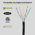 Cat6 Outdoor Ethernet Black 1000ft trueCABLE Closeup