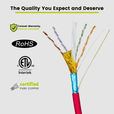 Cat6 Shielded Plenum Ethernet Cable Red 1000ft trueCABLE Close Up