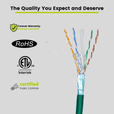 Cat6 Shielded Riser Ethernet Cable Green 1000ft trueCABLE Close Up