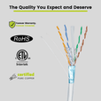 Cat6 Shielded Riser Ethernet Cable Gray 500ft trueCABLE Close Up