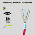 Cat6 Shielded Riser, Red, 1000ft, Reel, Wire Closeup