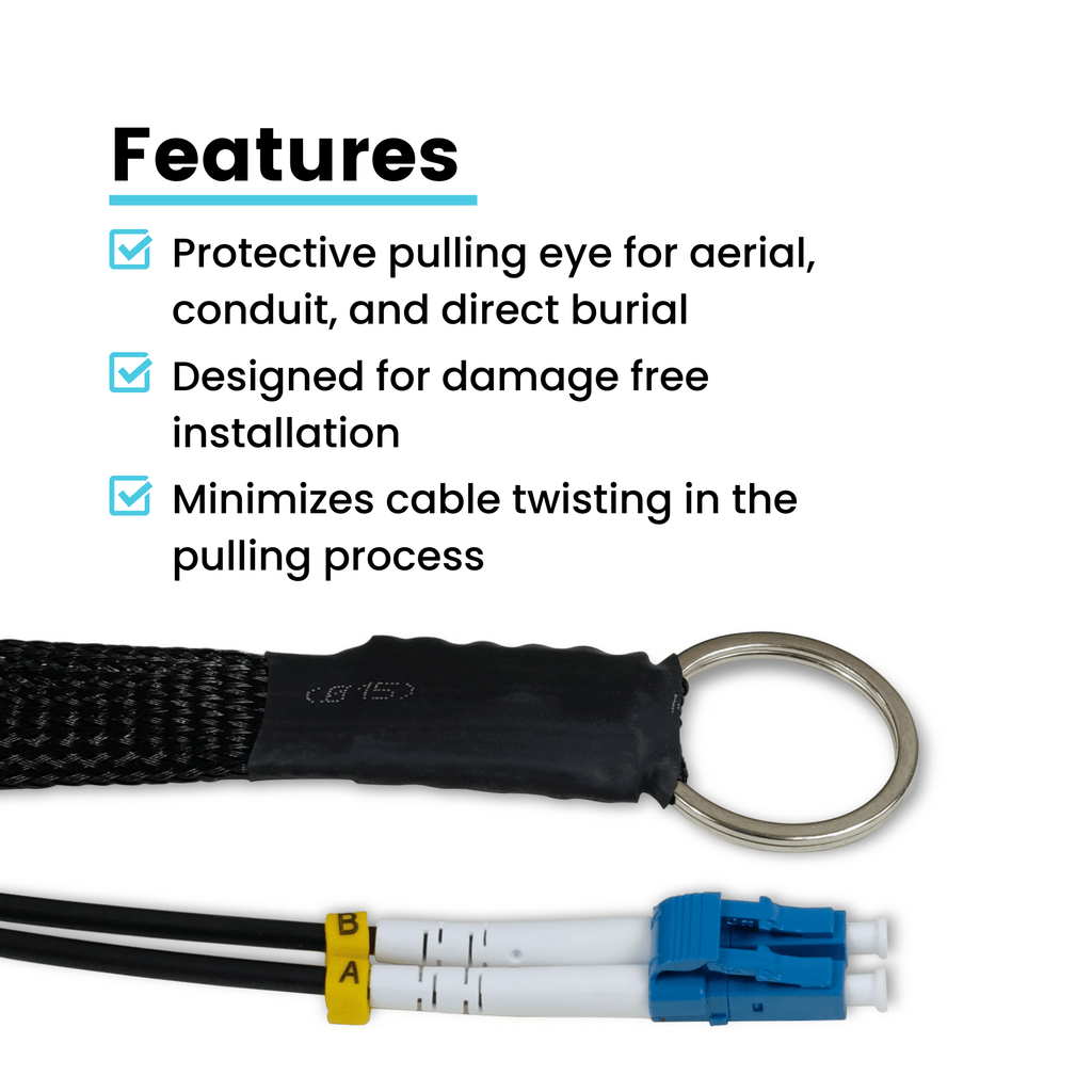 LC-LC UPC Pre-Terminated 2 Strand Fiber | OS2 Singlemode Outdoor | Direct Burial Armored