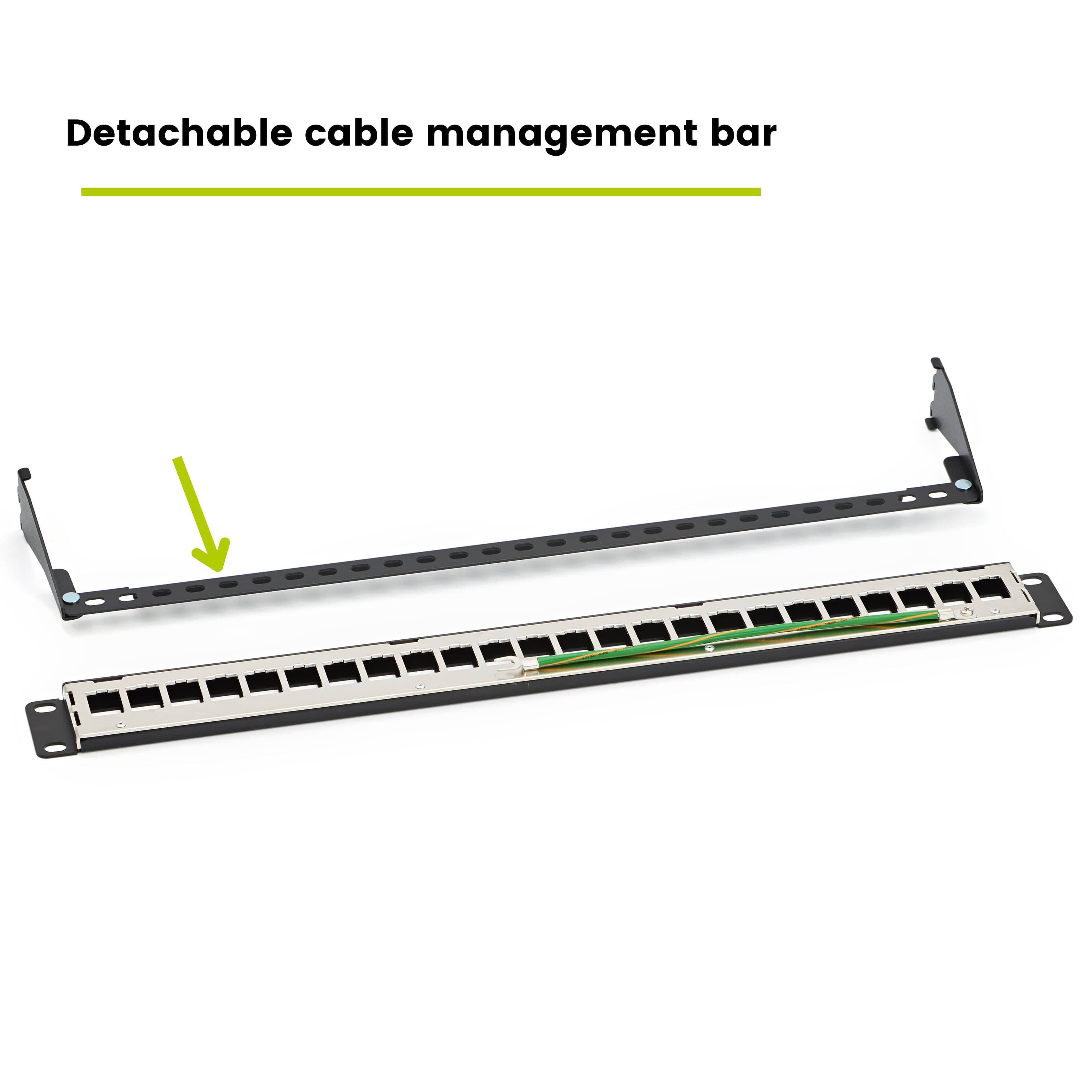 Shielded Patch Panel, 24 Port, 1U, Blank Modular