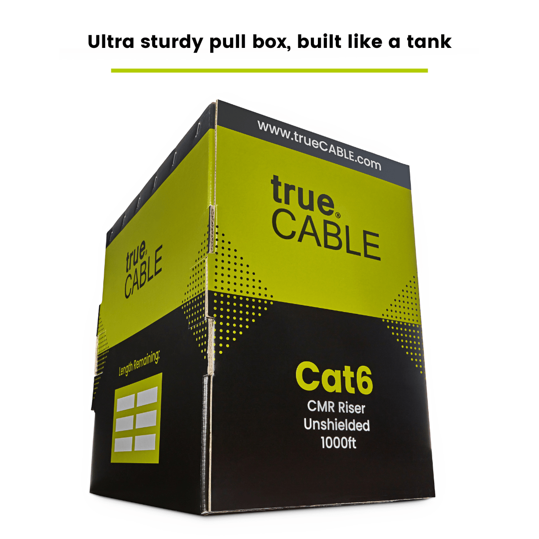 trueCABLE Cat6 Unshielded Ethernet Cable 1000ft black