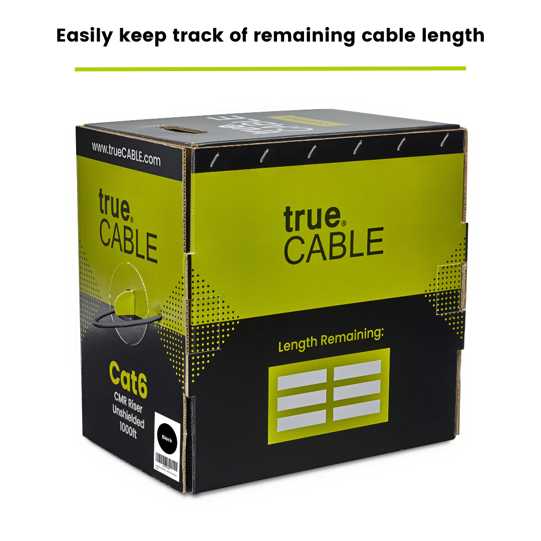 trueCABLE Cat6 Unshielded Ethernet Cable 1000ft black