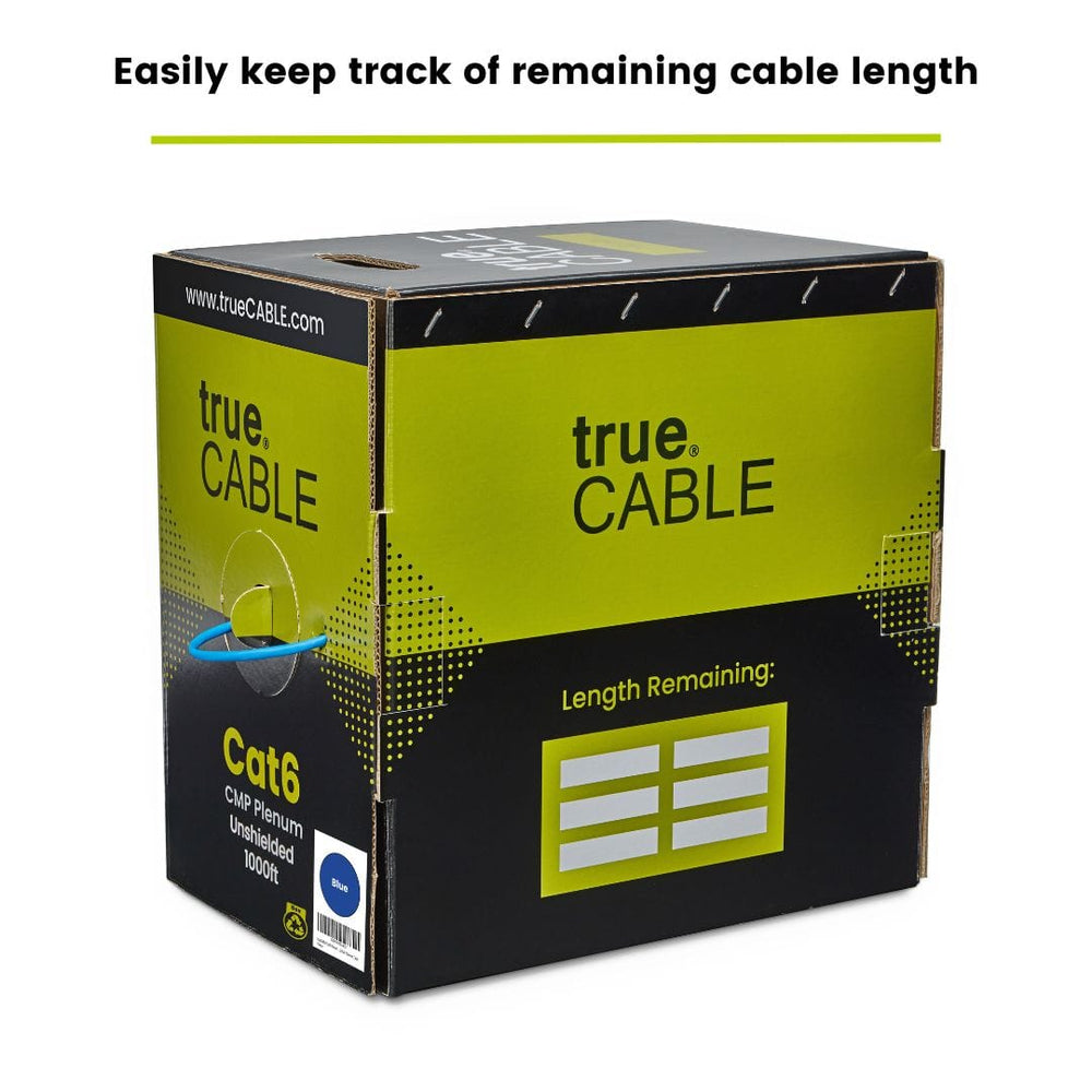 Cat6 Plenum Bulk Ethernet Cable, Unshielded | trueCABLE