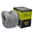 trueCABLE Cat5e Riser Ethernet Cable 1000ft Reel and Box Gray