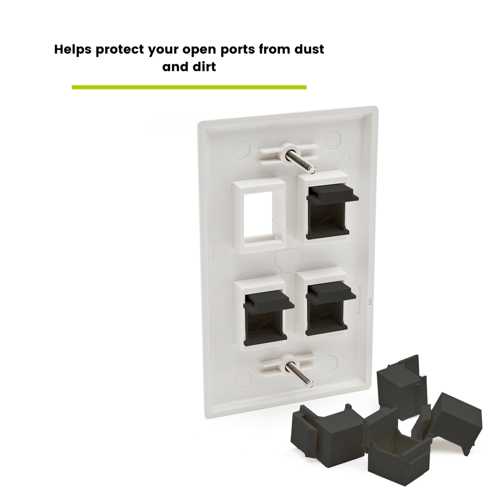 Blank Keystone Insert, Black, Installed in Duct to Protect Open Ports