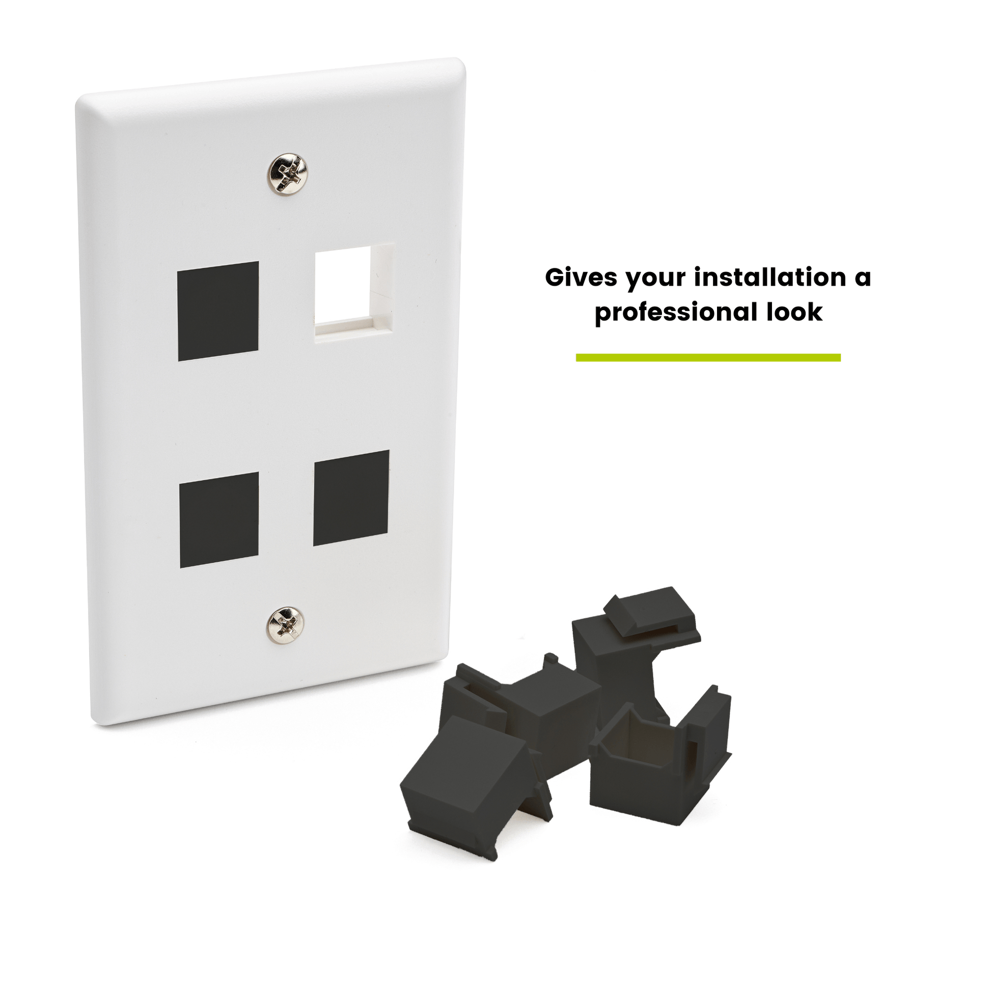 Blank Keystone Insert, Black, Installed in Dust