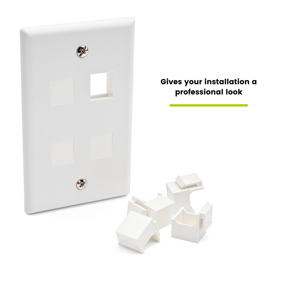 Blank Keystone Inserts White, Installed in Duct