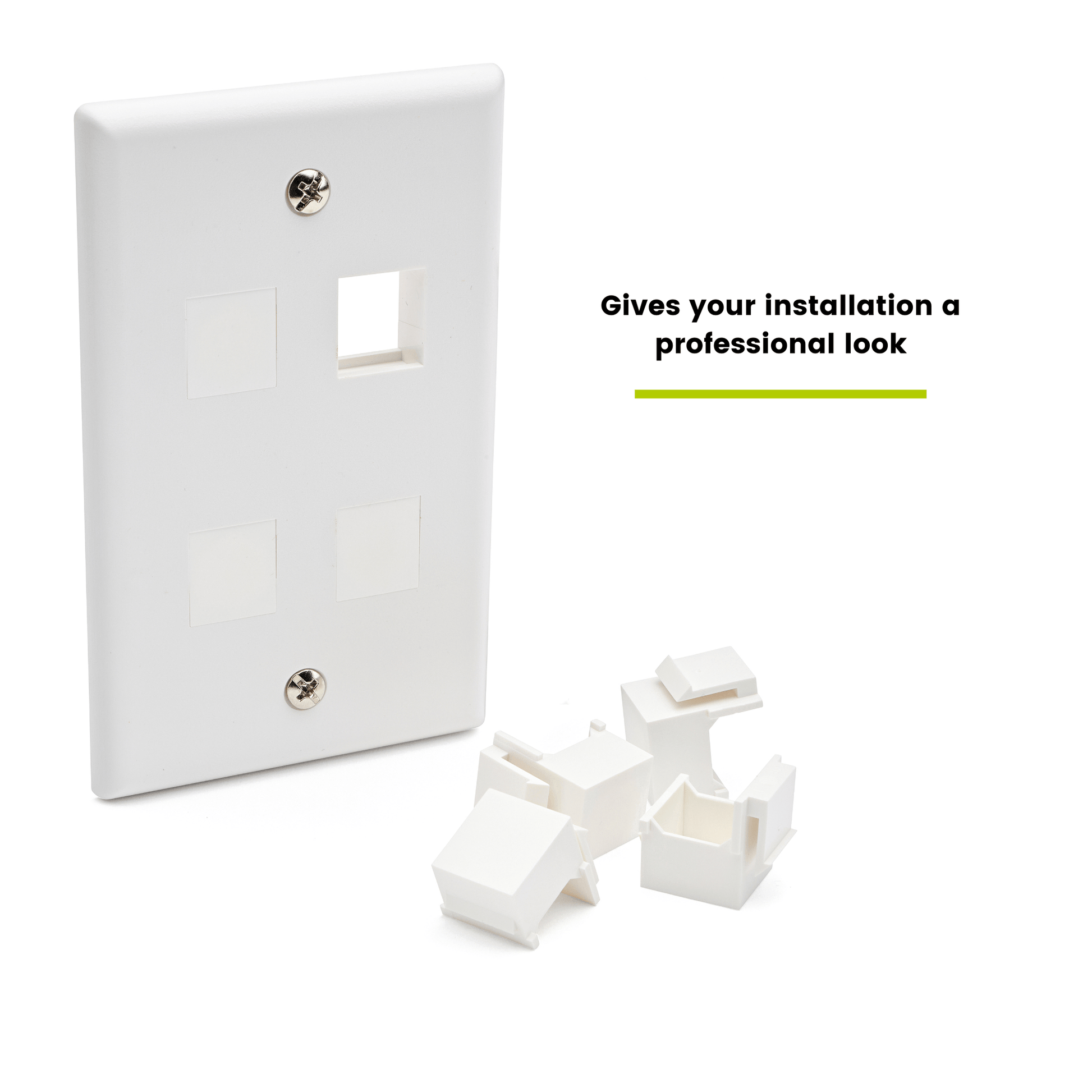 Blank Keystone Inserts White, Installed in Duct