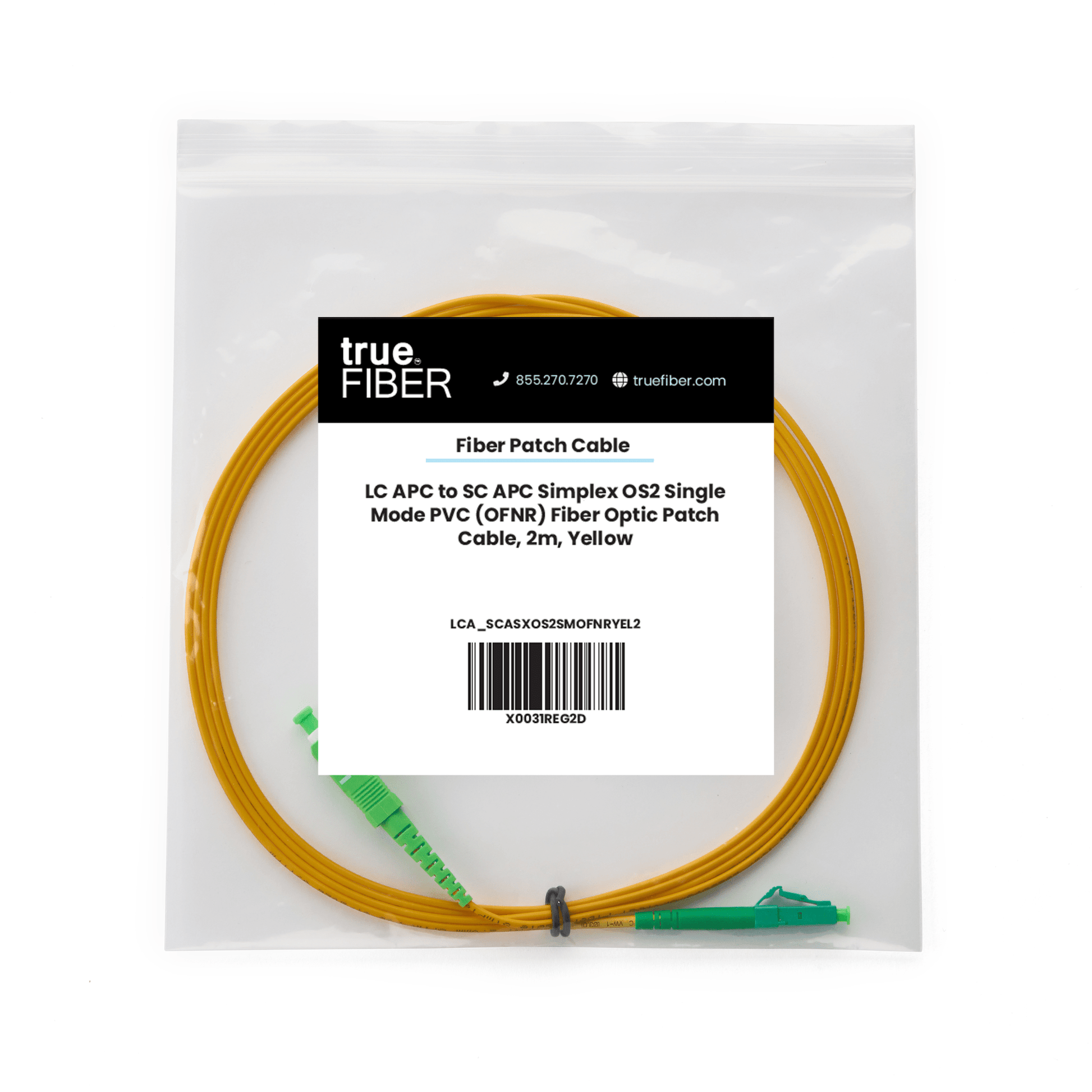 LC to SC APC Simplex OS2 | SM OFNR