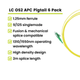 LC APC Simplex Fiber Pigtail OS2 | SM LSZH - 6 PACK