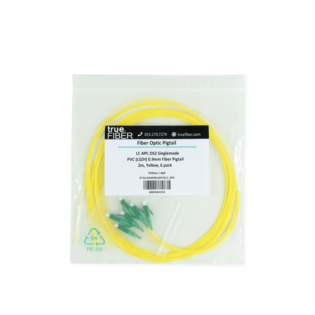 LC APC Simplex Fiber Pigtail OS2 | SM LSZH - 6 PACK