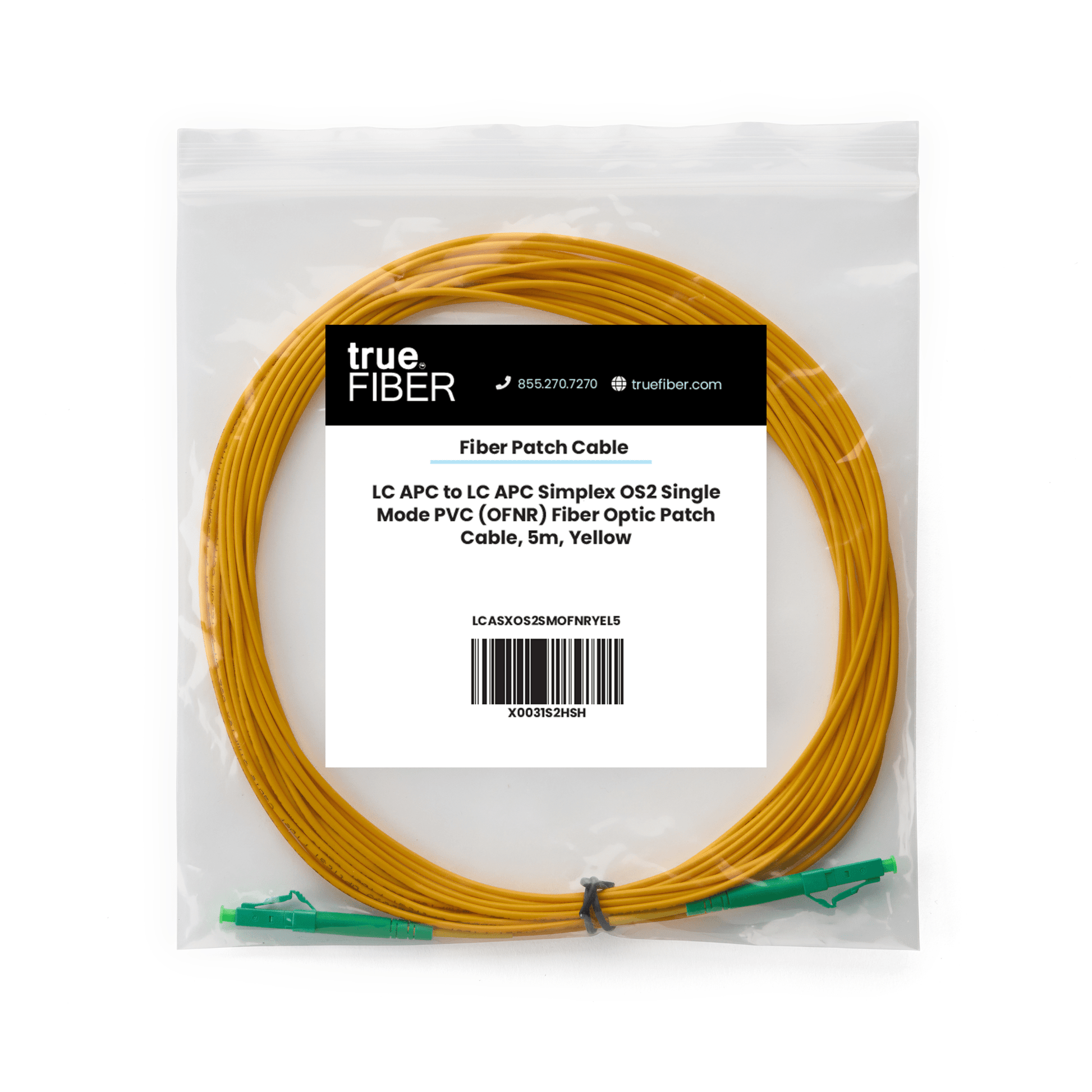 LC to LC APC Simplex OS2 | SM OFNR