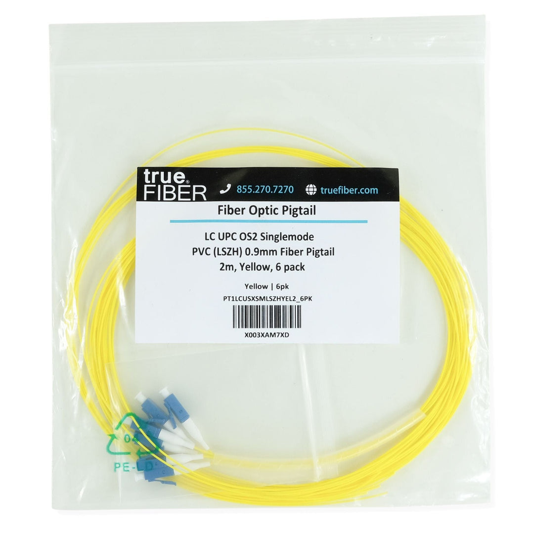 LC UPC Simplex Fiber Pigtail OS2 | SM LSZH - 6 PACK