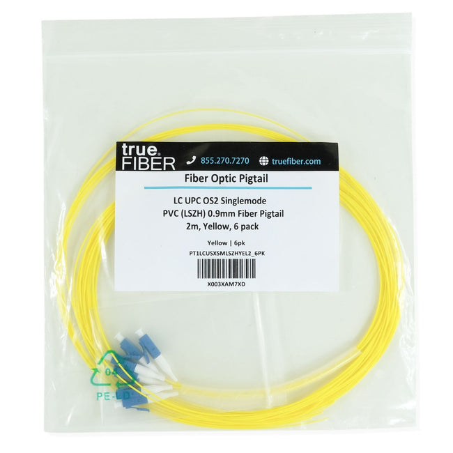 LC UPC Simplex Fiber Pigtail OS2 | SM LSZH - 6 PACK