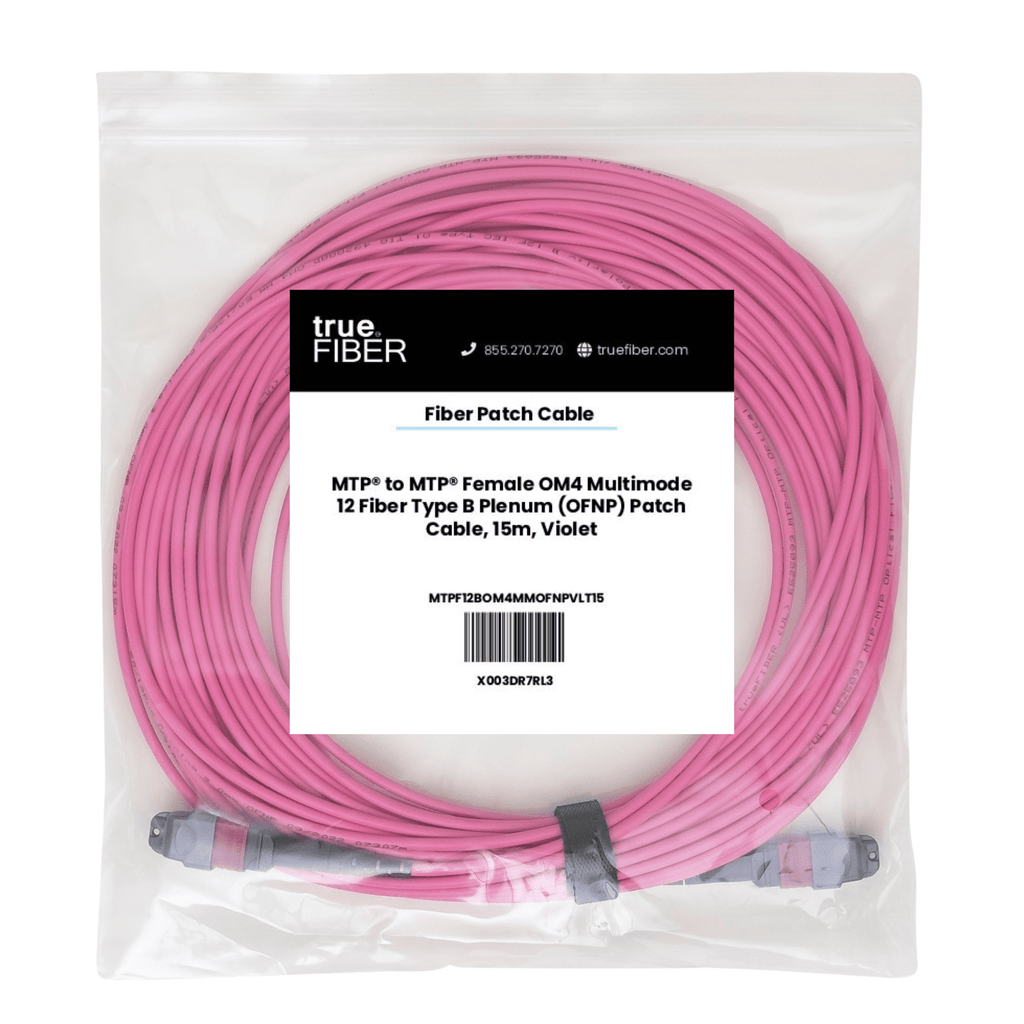MTP® to MTP® Female OM4 12 Fiber Type B | MM OFNP