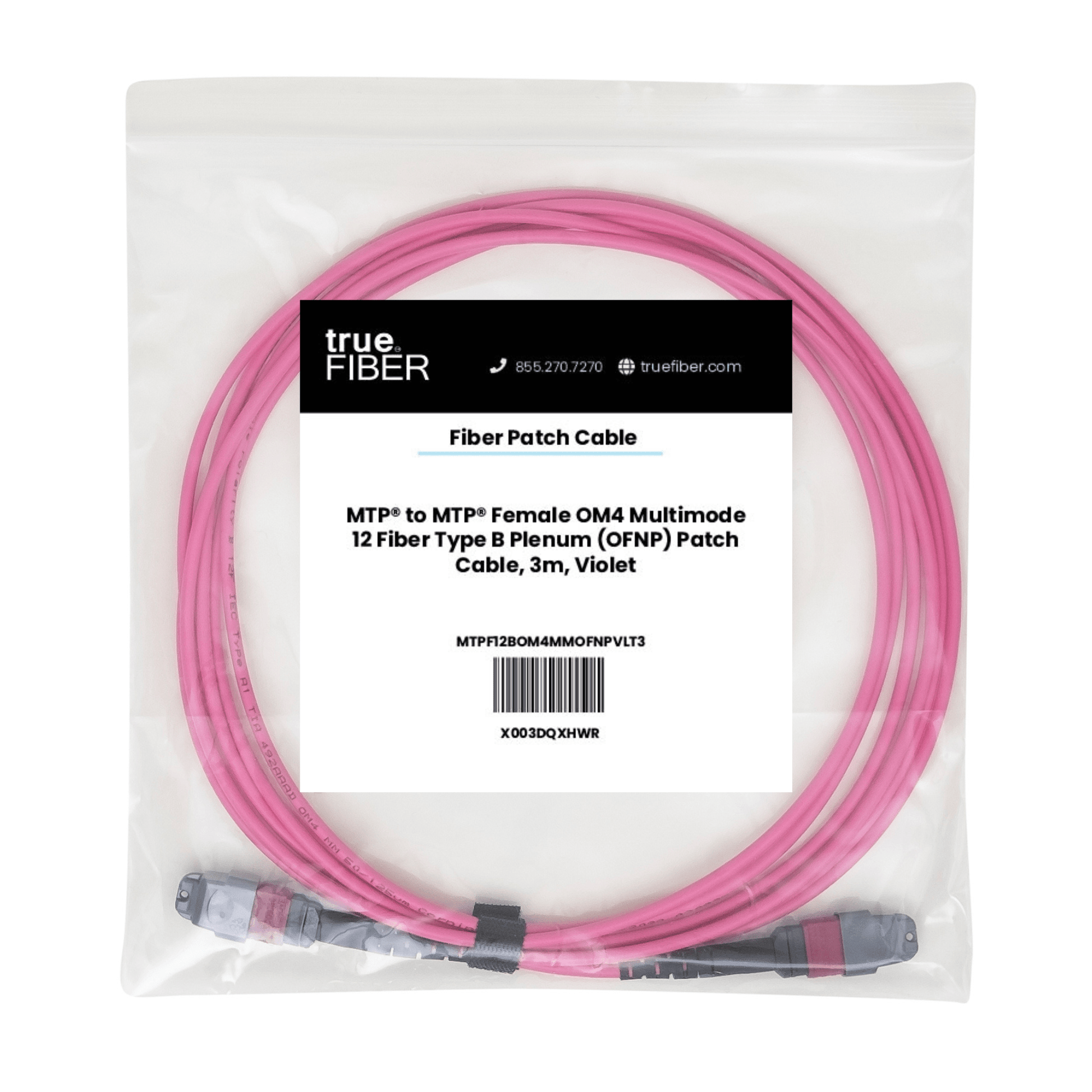 MTP® to MTP® Female OM4 12 Fiber Type B | MM OFNP