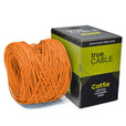 trueCABLE Cat5e Riser Orange Ethernet Cable 1000ft Reel Outside of Box