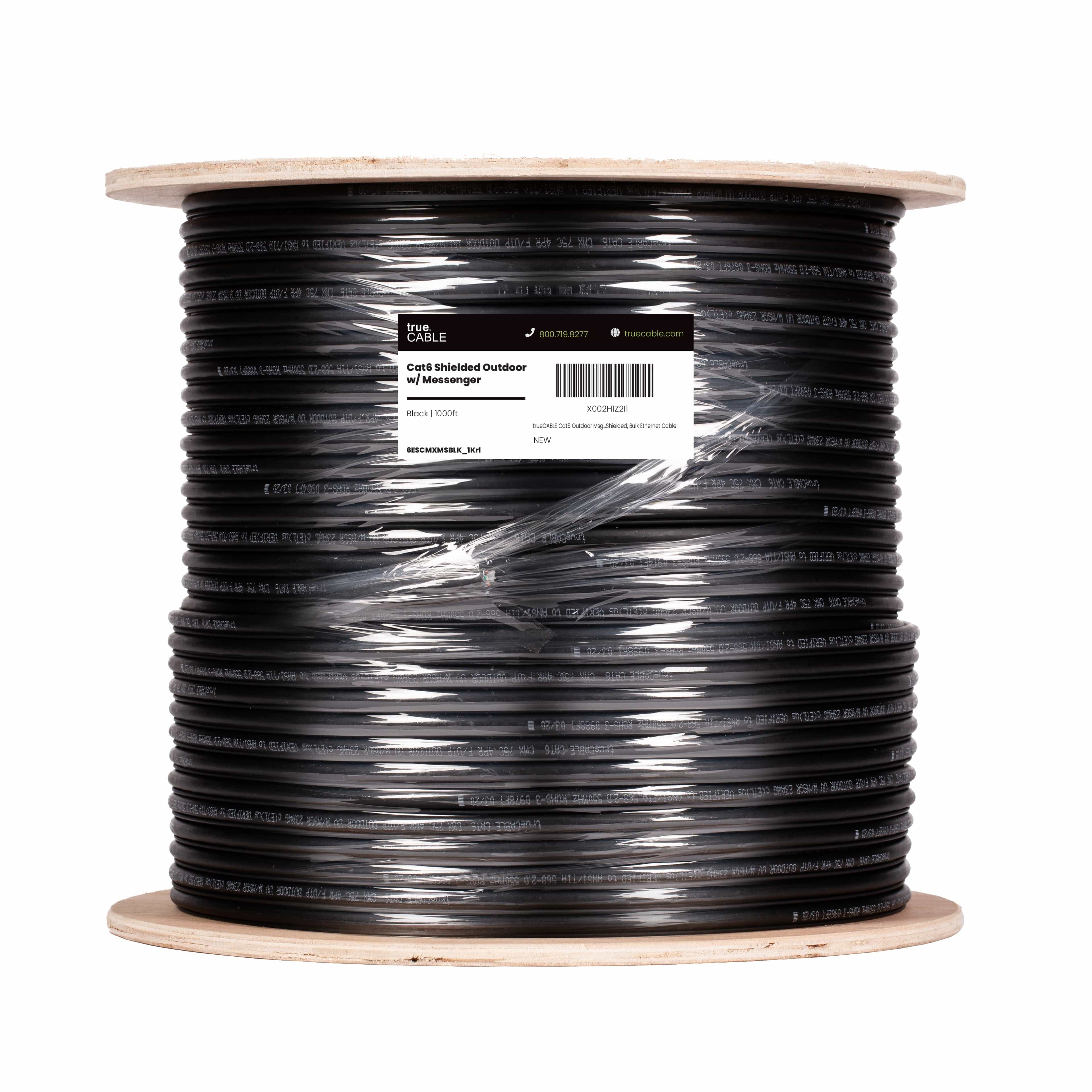 Cat6 Outdoor Ethernet Cable W/Messenger｜Shielded