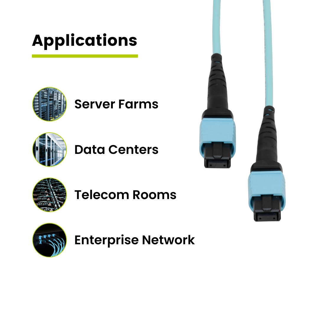 MTP® to MTP® Female OM3 12 Fiber Type B | MM OFNP