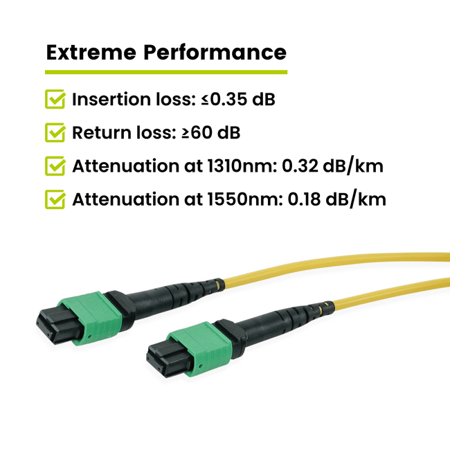 MTP® to MTP® Female OS2 12 Fiber Type B | SM OFNP