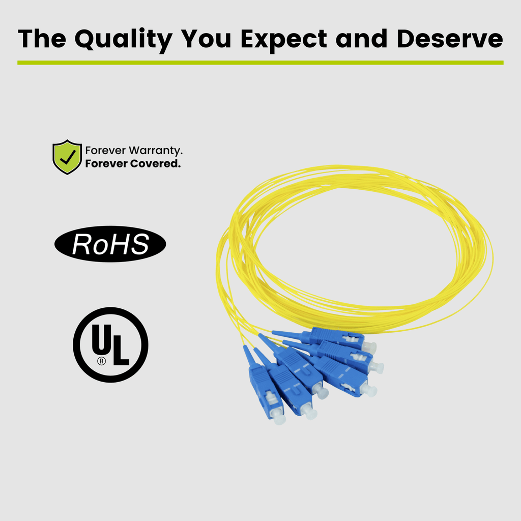 SC UPC Simplex Fiber Pigtail OS2 | SM LSZH - 6 PACK