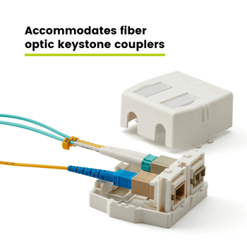 2 Port Universal Keystone Jack Surface Mount Box | trueCABLE
