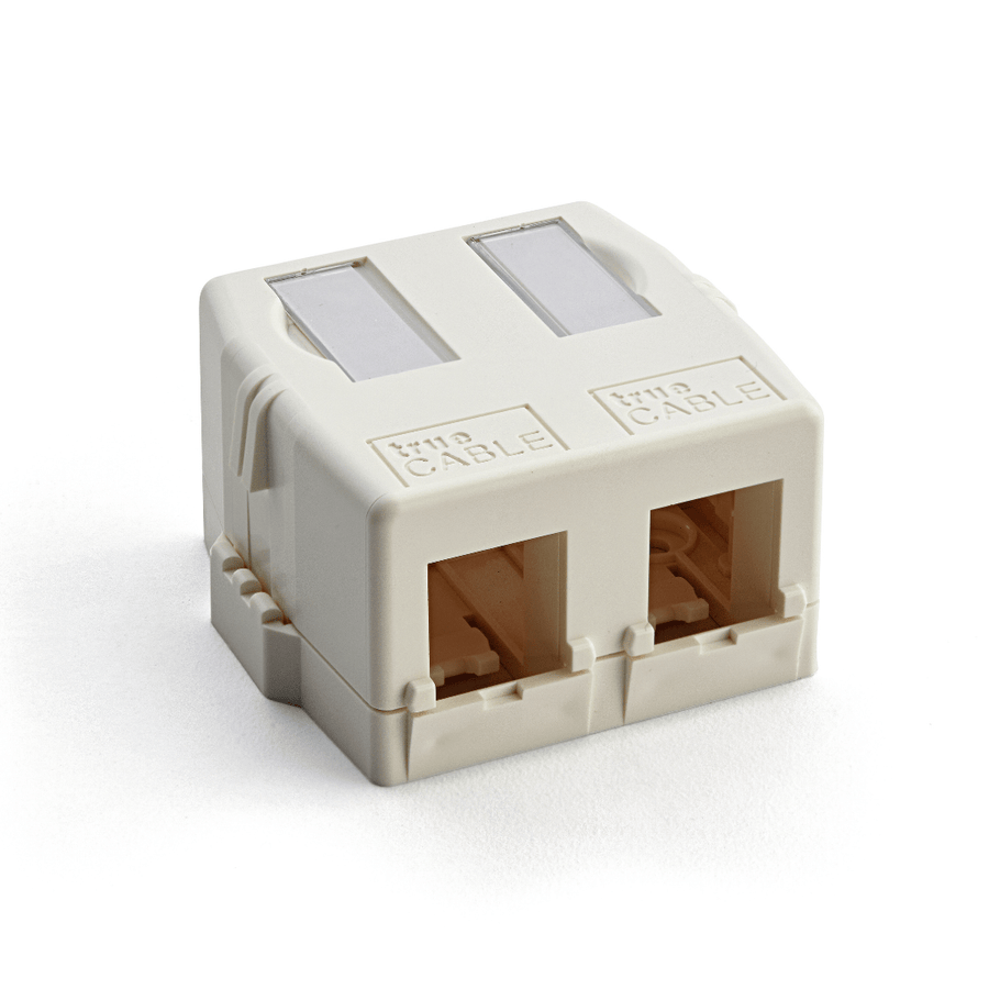 2 Port Universal Keystone Jack Surface Mount Box | trueCABLE