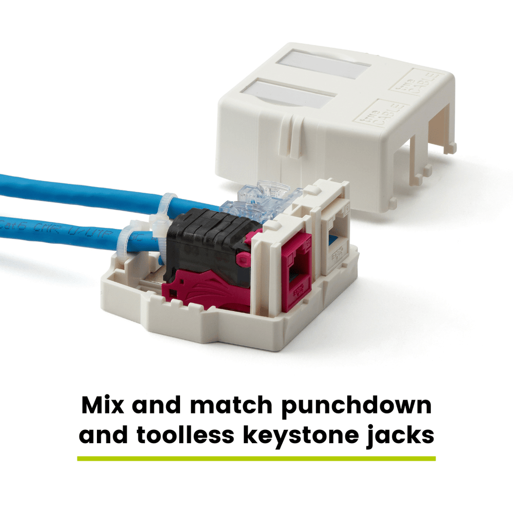 2 Port Universal Keystone Jack Surface Mount Box | trueCABLE