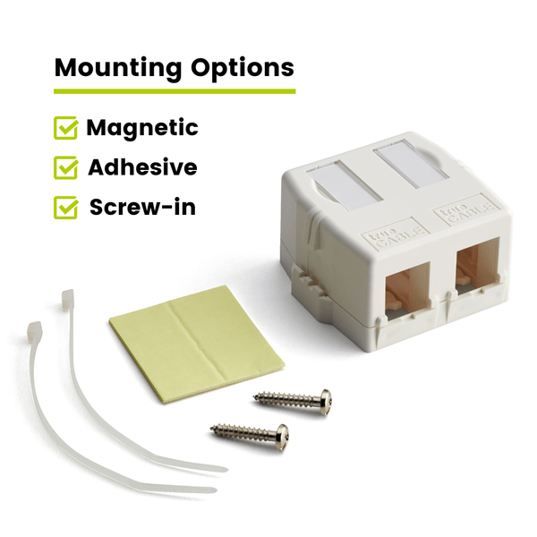 2 Port Universal Keystone Jack Surface Mount Box | trueCABLE