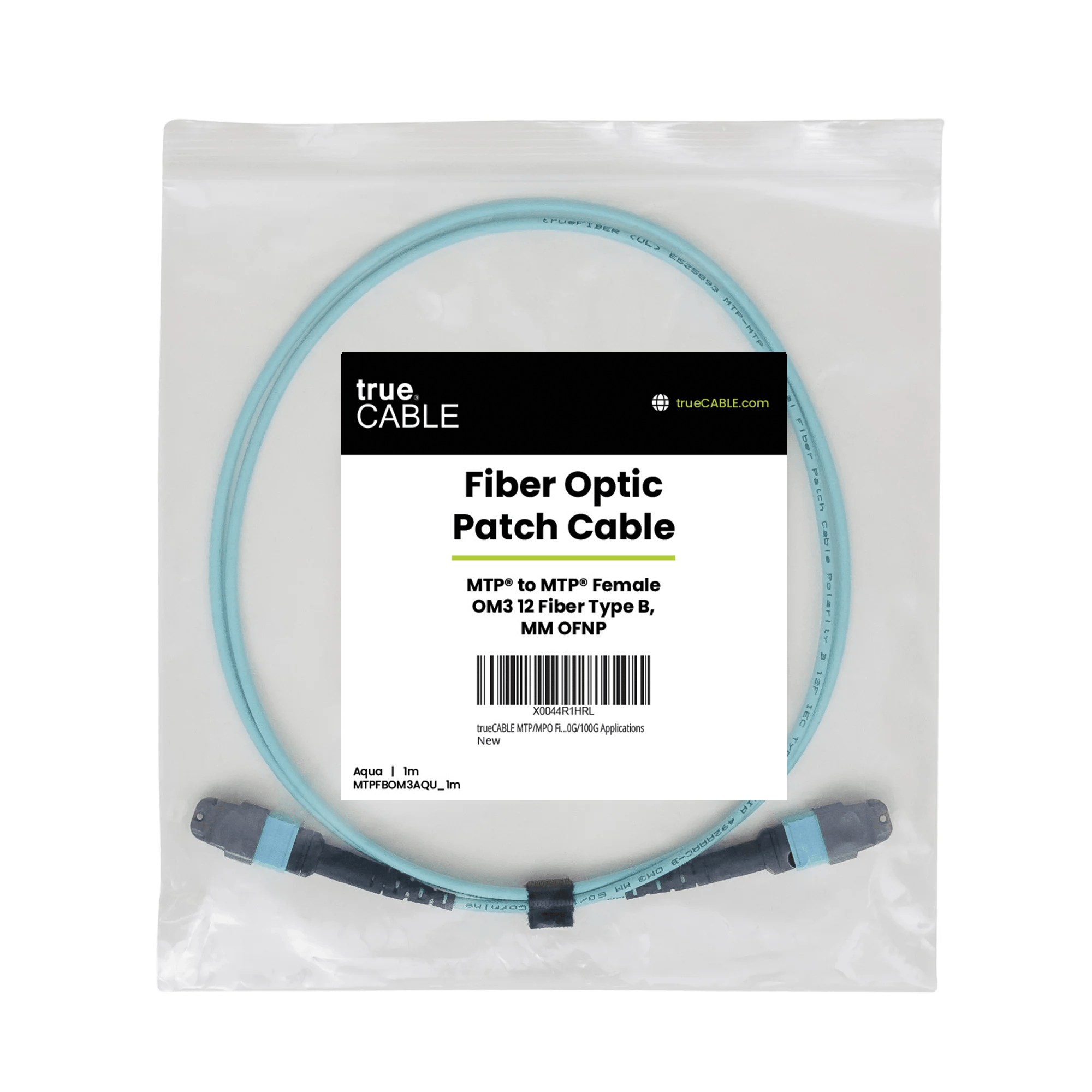 3M 12-Fasern OM3 MPO-MPO Patchkabel Typ B Polarität - Aqua LWL Kabel Für QSFP+ QSFP28