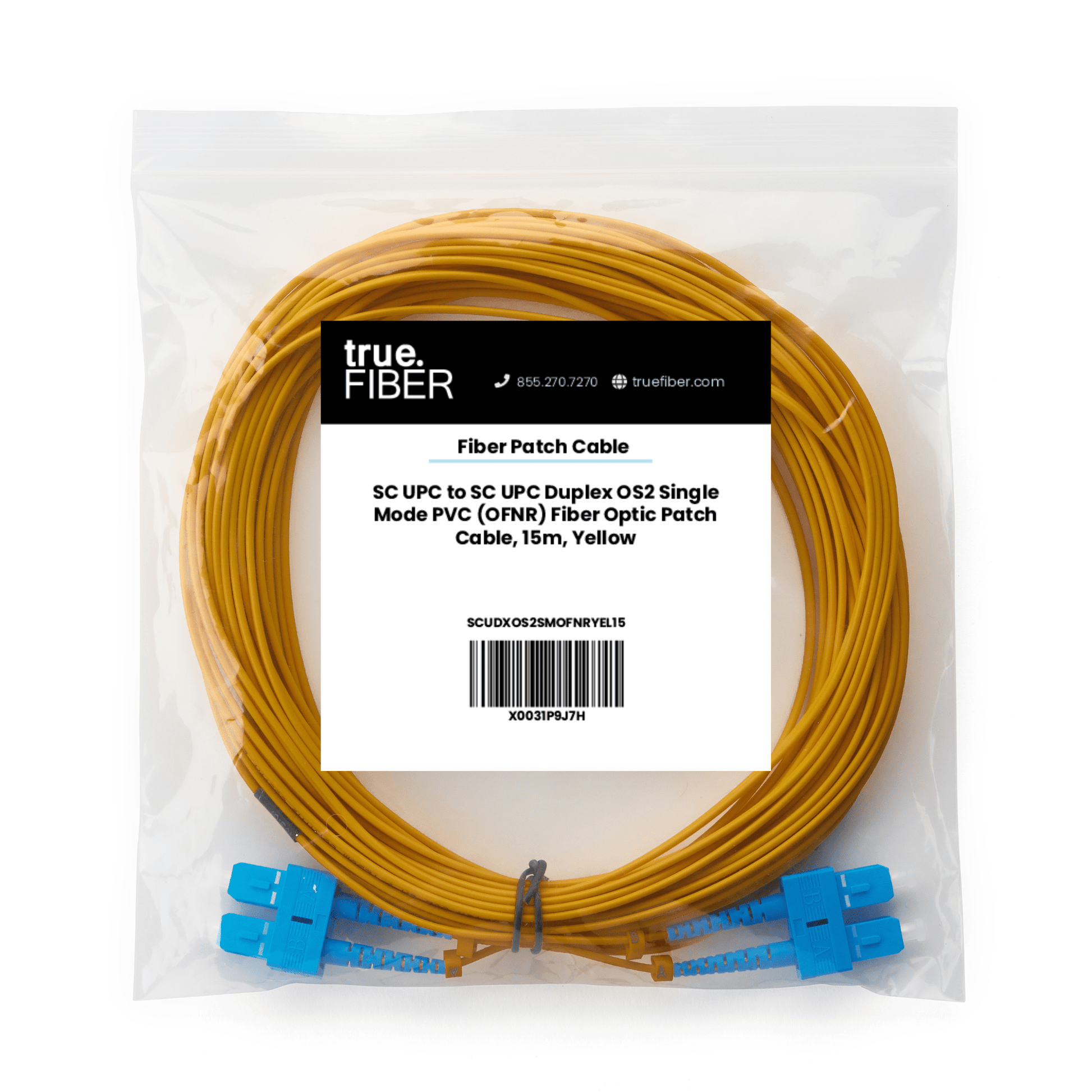 SC to SC UPC Duplex OS2 | SM OFNR