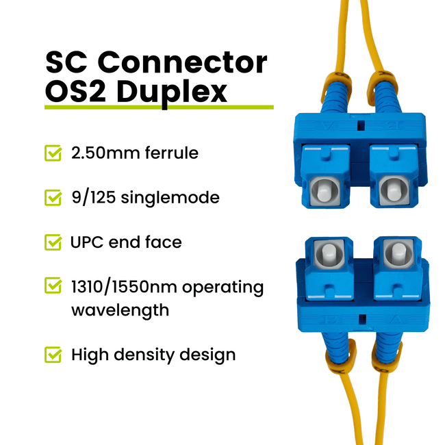 SC to SC UPC Duplex OS2 | SM OFNR