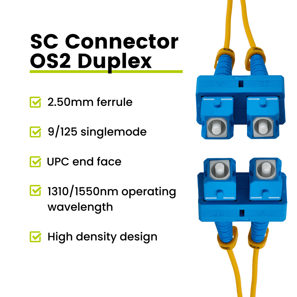 SC to SC UPC Duplex OS2 | SM OFNR