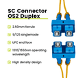 SC to SC UPC Duplex OS2 | SM OFNR