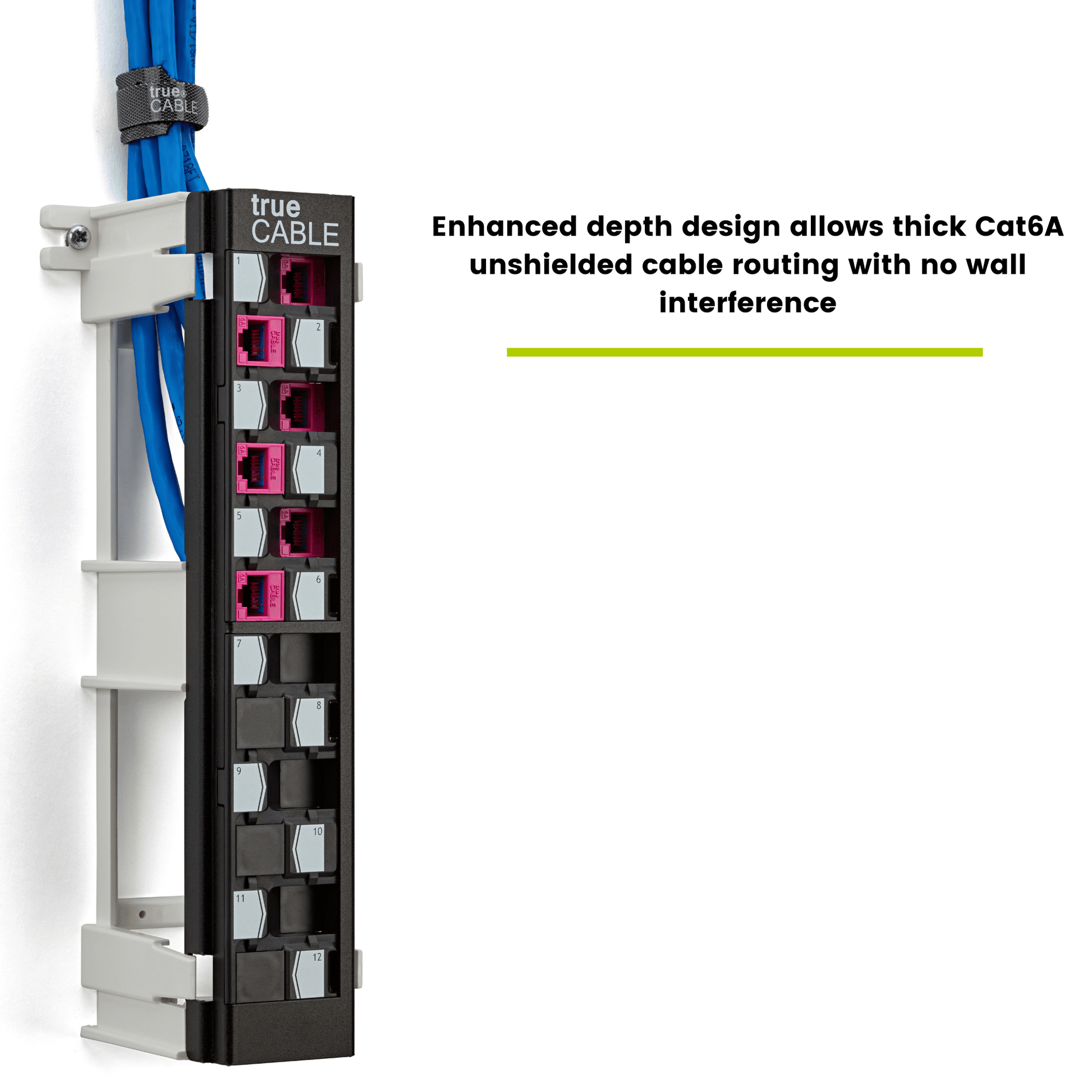 Unshielded 12 Port Wall Mount Patch Panel Optimal Design with Cable Routing