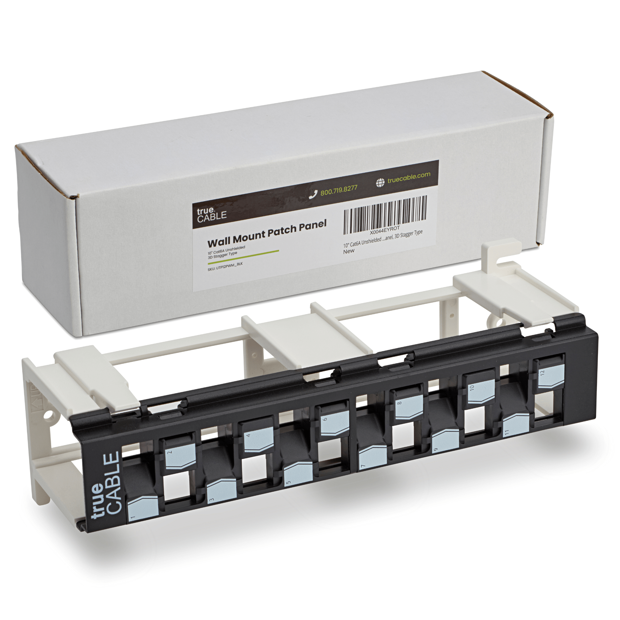 Unshielded Patch Panel 12 Port Wall Mount Staggered Blank Modular