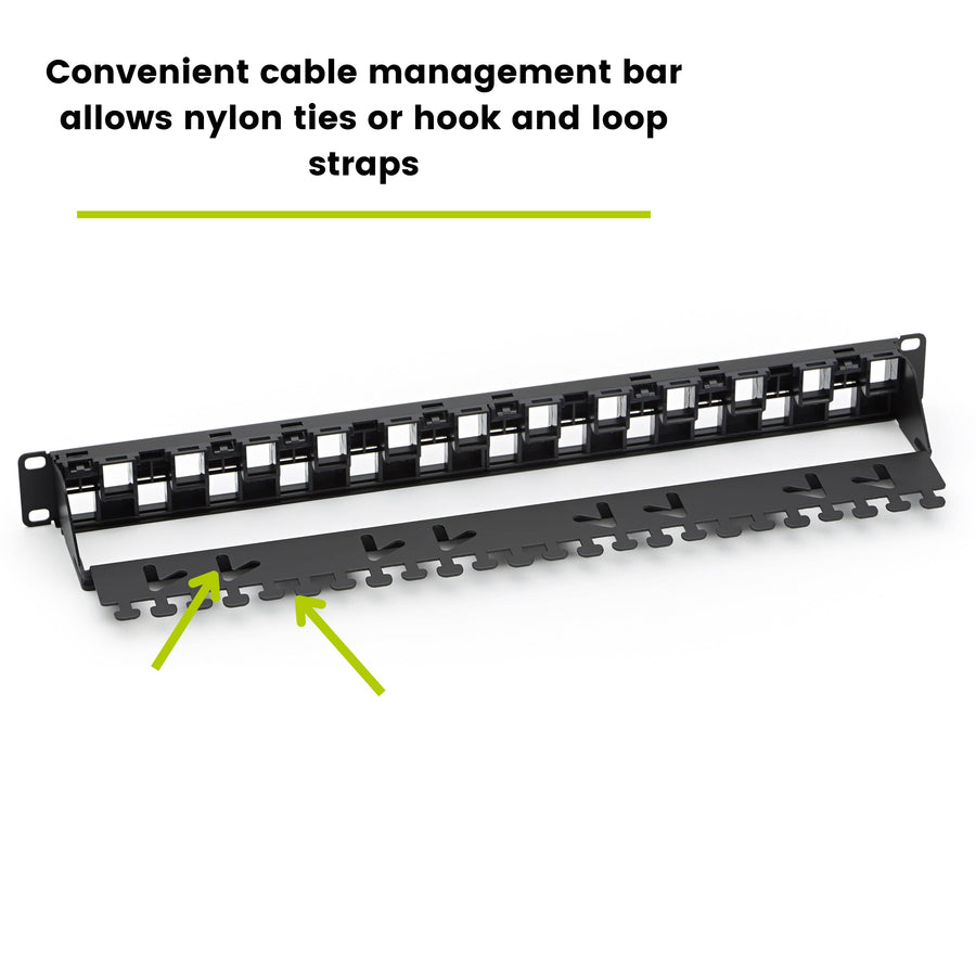Unshielded Patch Panel, 24 Port, 1U, Staggered Blank Modular – trueCABLE