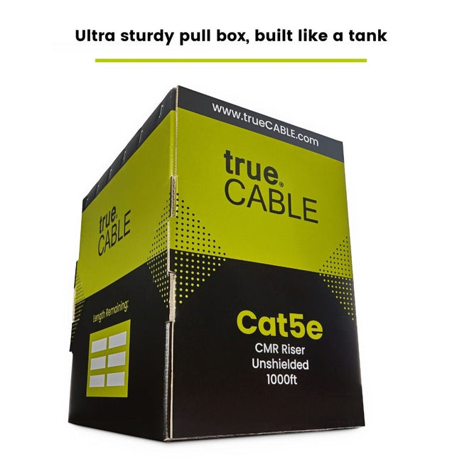 trueCABLE Cat5e Riser Yellow Ethernet Cable 1000ft Box