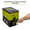 A person pulling a cable out of a box, trueCABLE Cat6 Riser yellow 1000ft 23AWG 4 Pair Solid Bare Copper