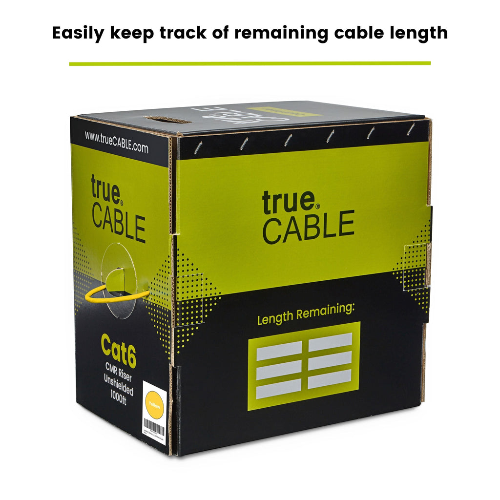 trueCABLE Cat6 Unshielded Ethernet Cable 1000ft yellow